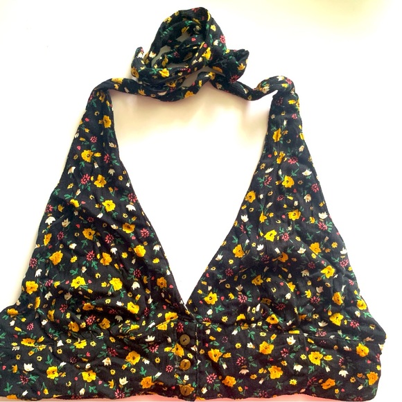 Urban Outfitters Tops - UO Floral Crop Halter Top, Large